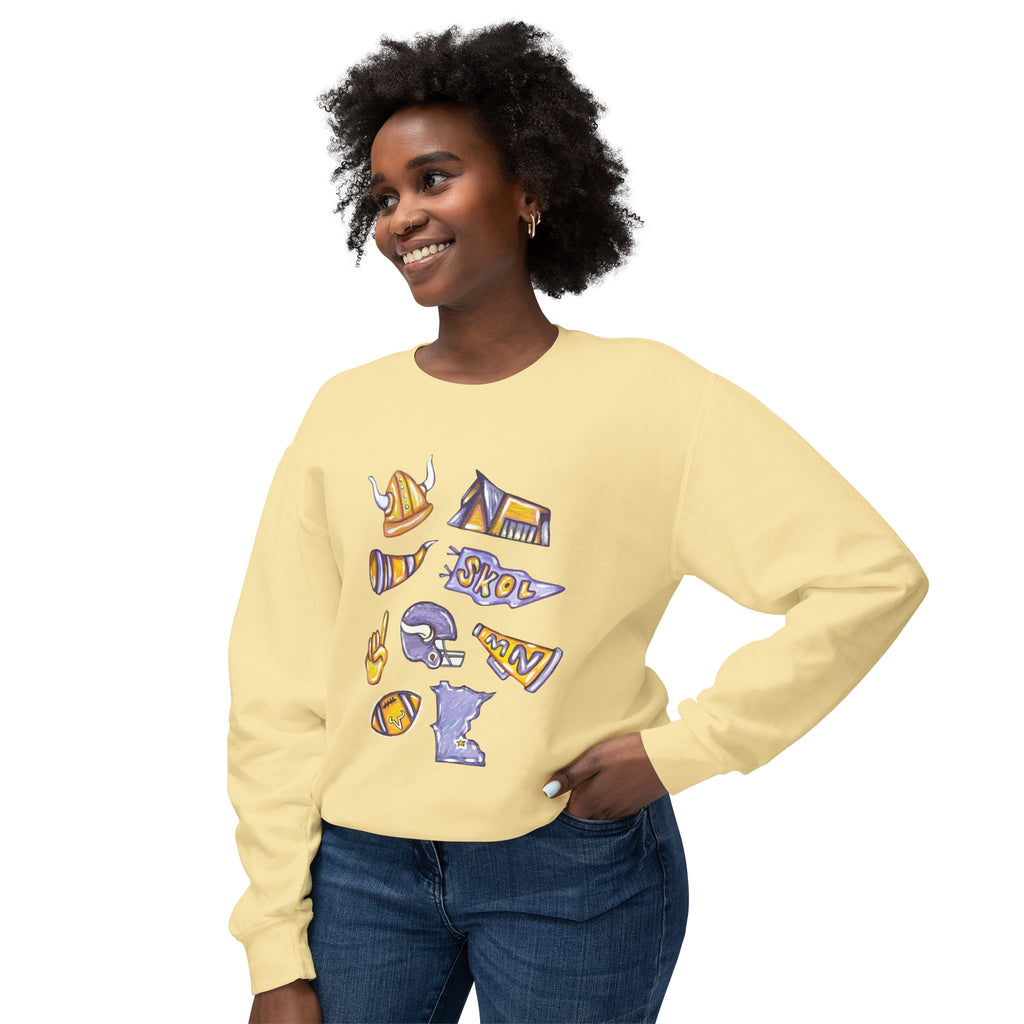 Vikings Football Lightweight Crewneck Sweatshirt
