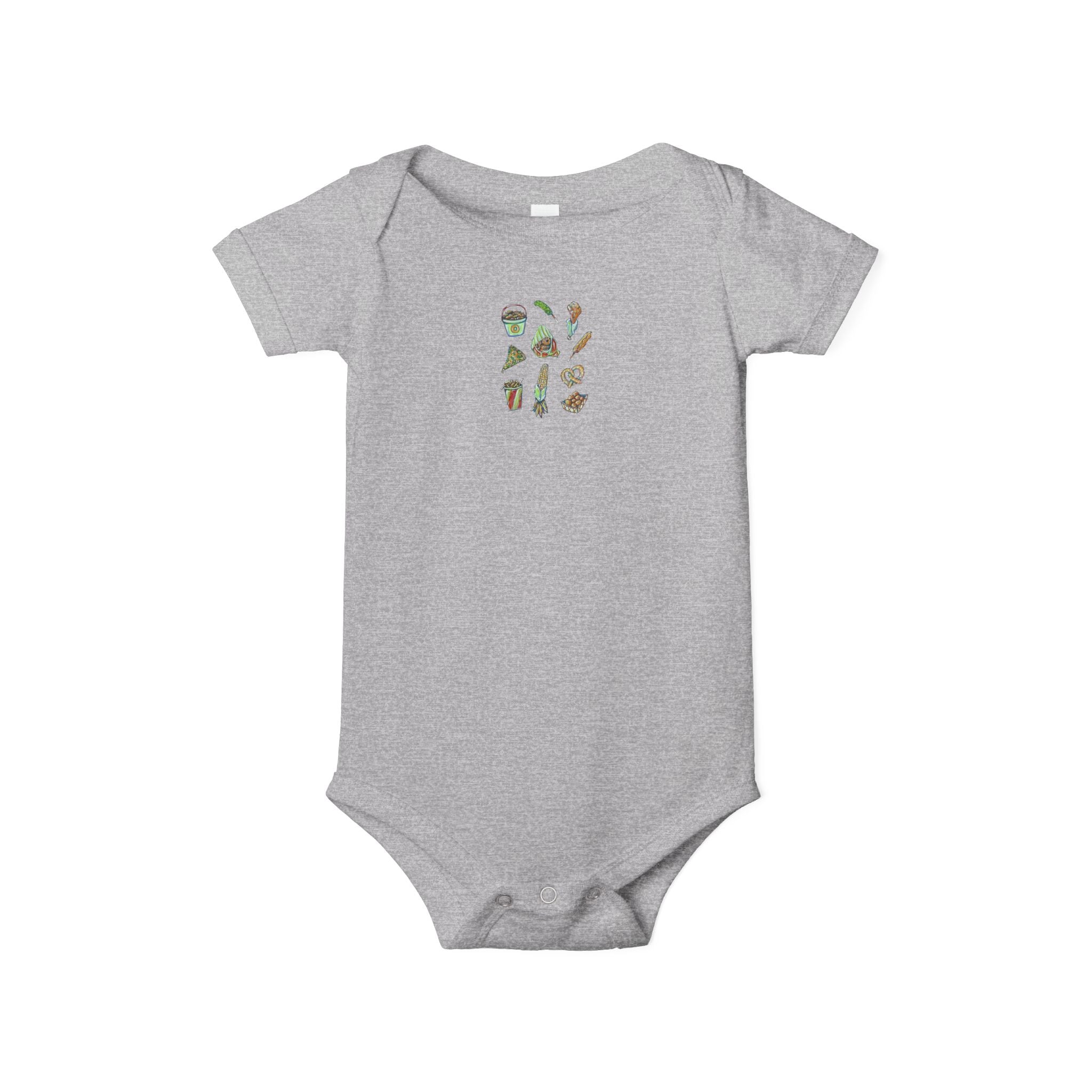 Mini Garden Veggies Infant One Piece | baby bodysuit with produce illustrations