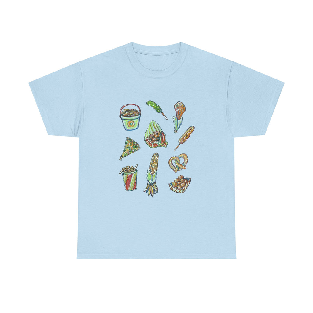 Korean Street Food Icons T-Shirt | Kimbap Tteokbokki Mandu Pretzel Corn Dog