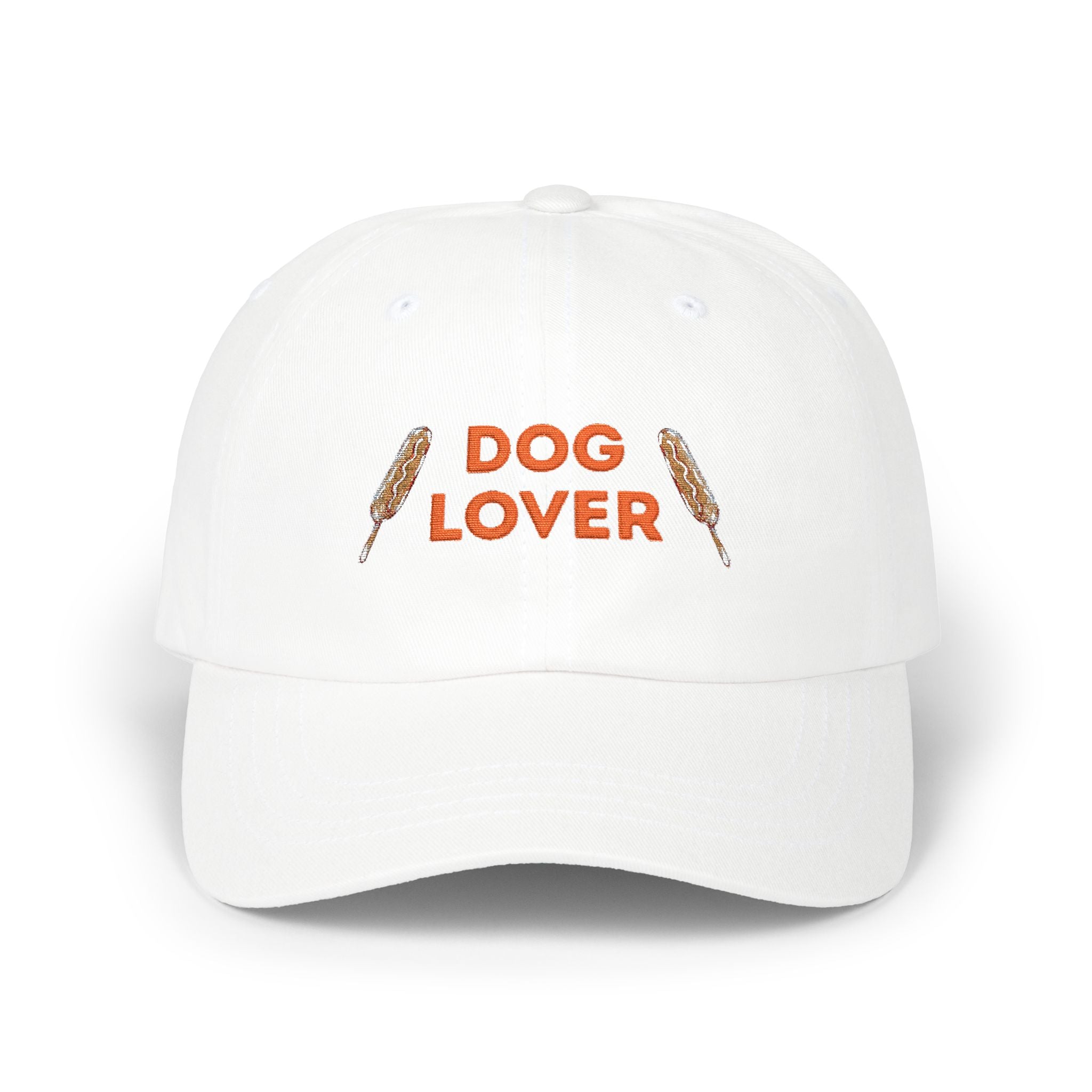 Dog Lover Embroidery Dad Cap | White baseball hat
