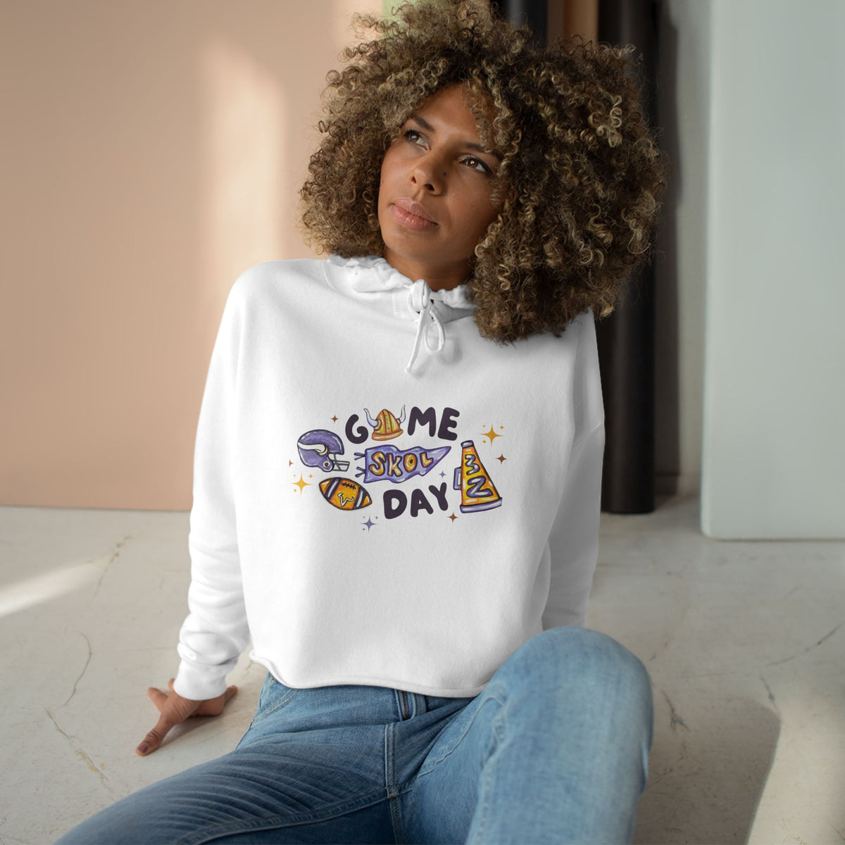 Game Day School Spirit Crop Hoodie