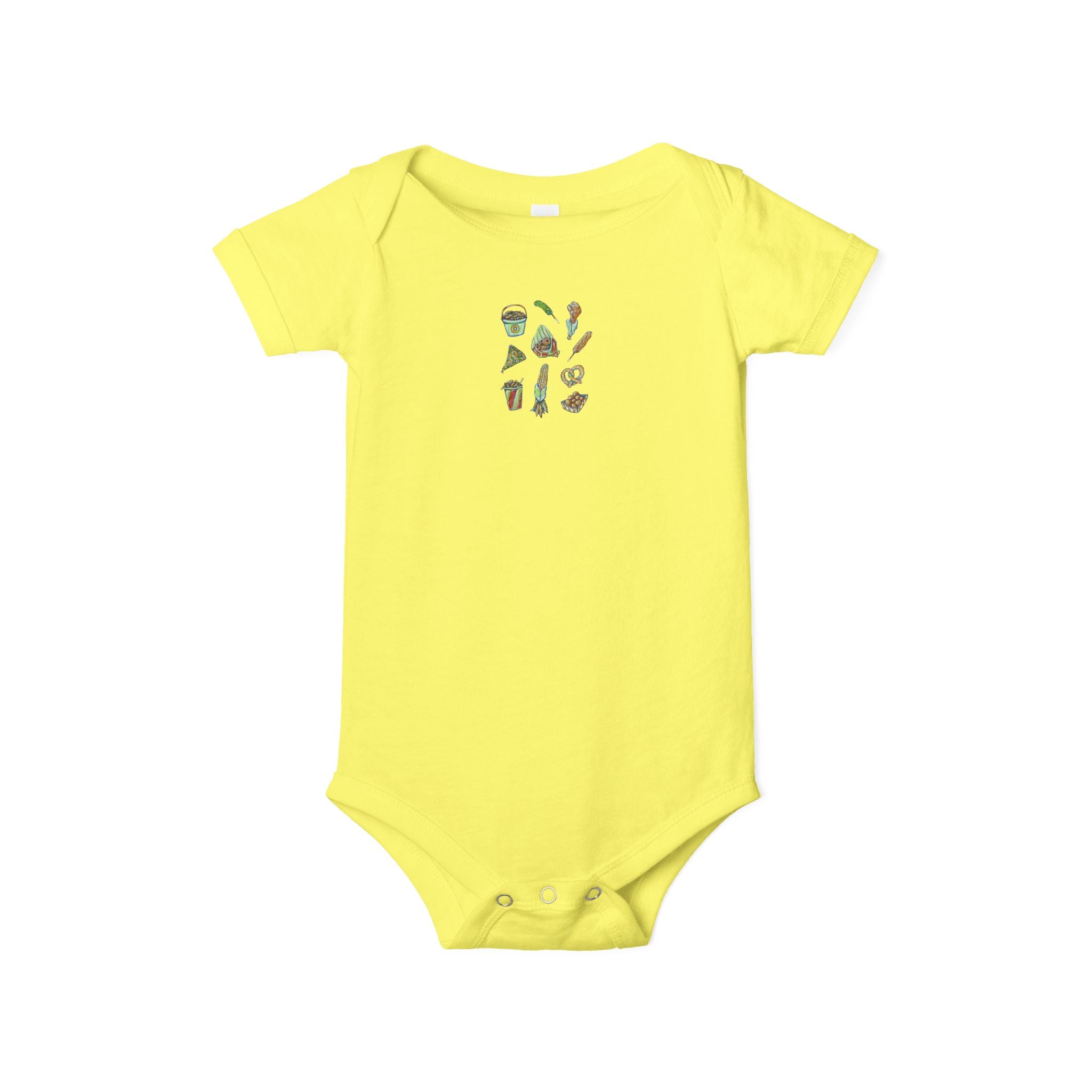 Mini Garden Veggies Infant One Piece | baby bodysuit with produce illustrations