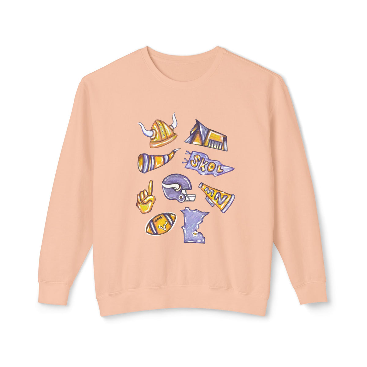 Vikings Football Lightweight Crewneck Sweatshirt