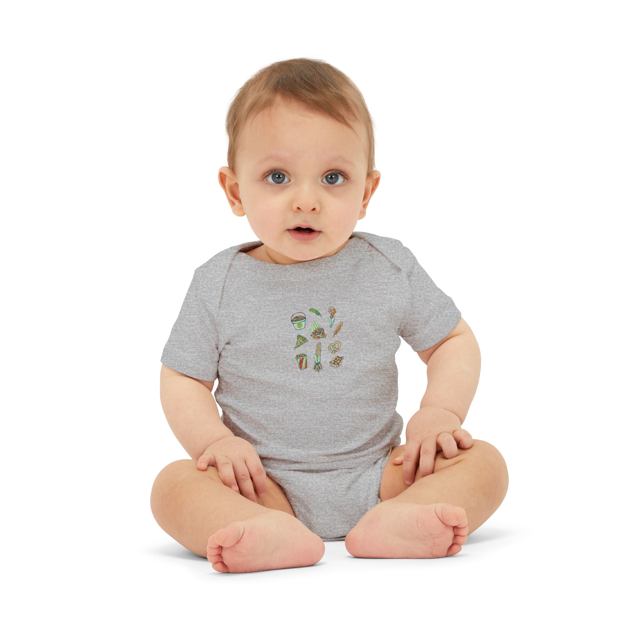 Mini Garden Veggies Infant One Piece | baby bodysuit with produce illustrations