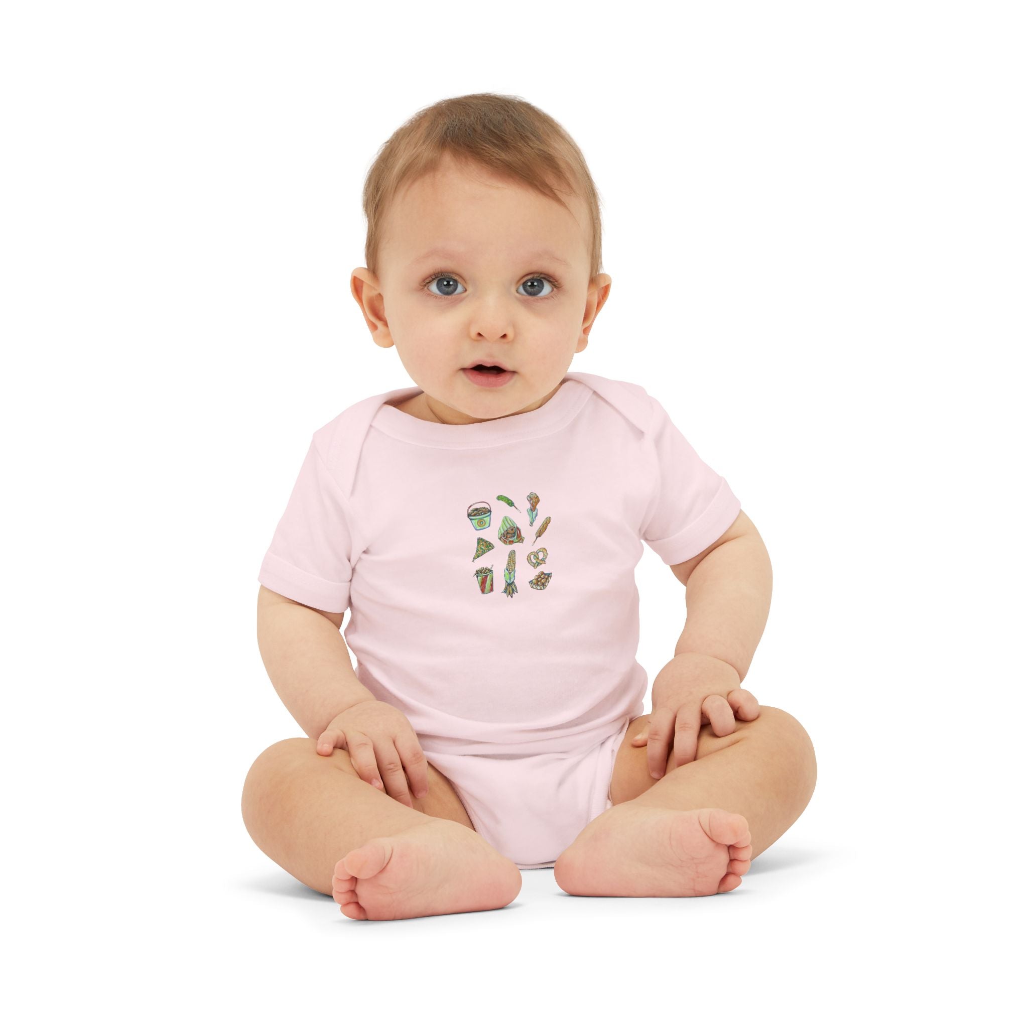 Mini Garden Veggies Infant One Piece | baby bodysuit with produce illustrations