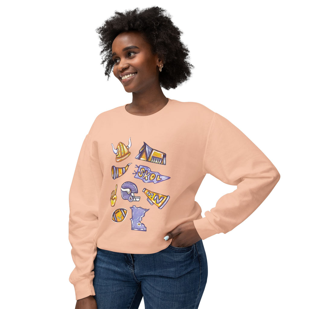 Vikings Football Lightweight Crewneck Sweatshirt