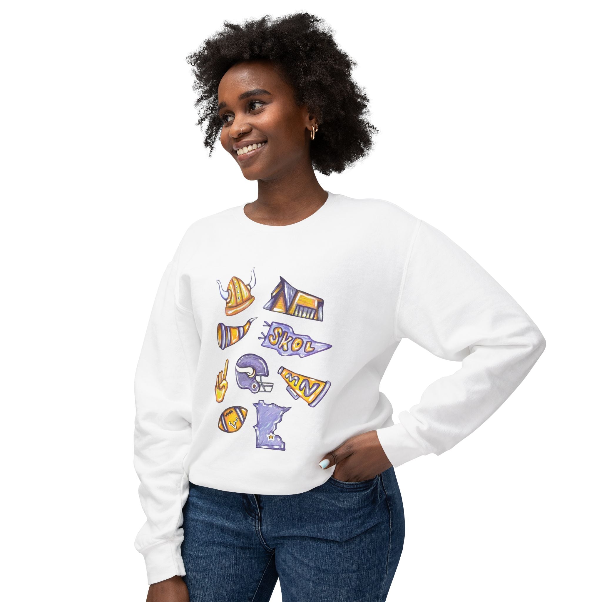 Vikings Football Lightweight Crewneck Sweatshirt