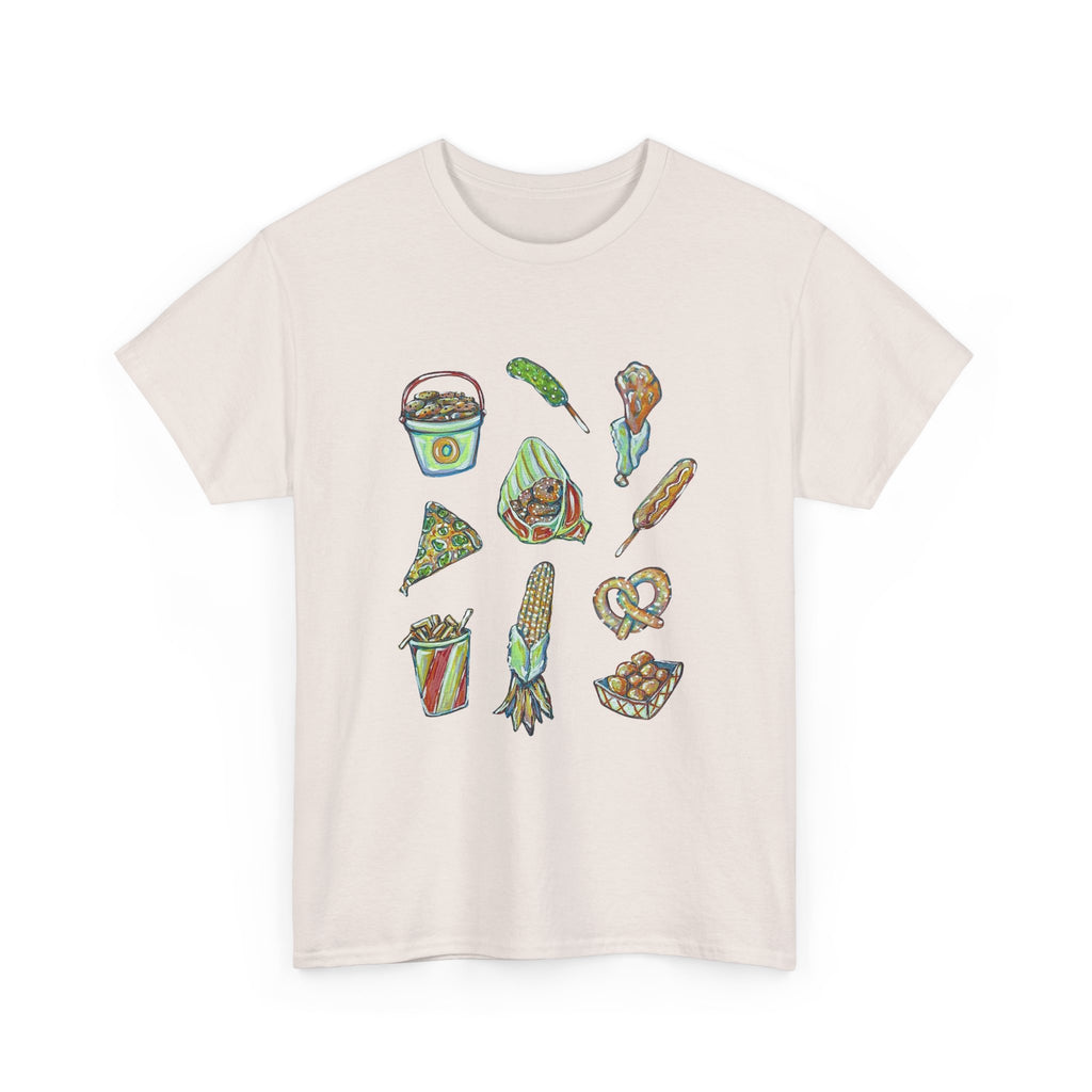 Korean Street Food Icons T-Shirt | Kimbap Tteokbokki Mandu Pretzel Corn Dog