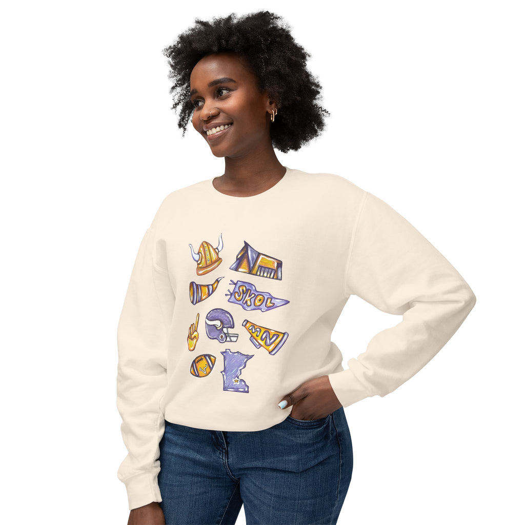 Vikings Football Lightweight Crewneck Sweatshirt