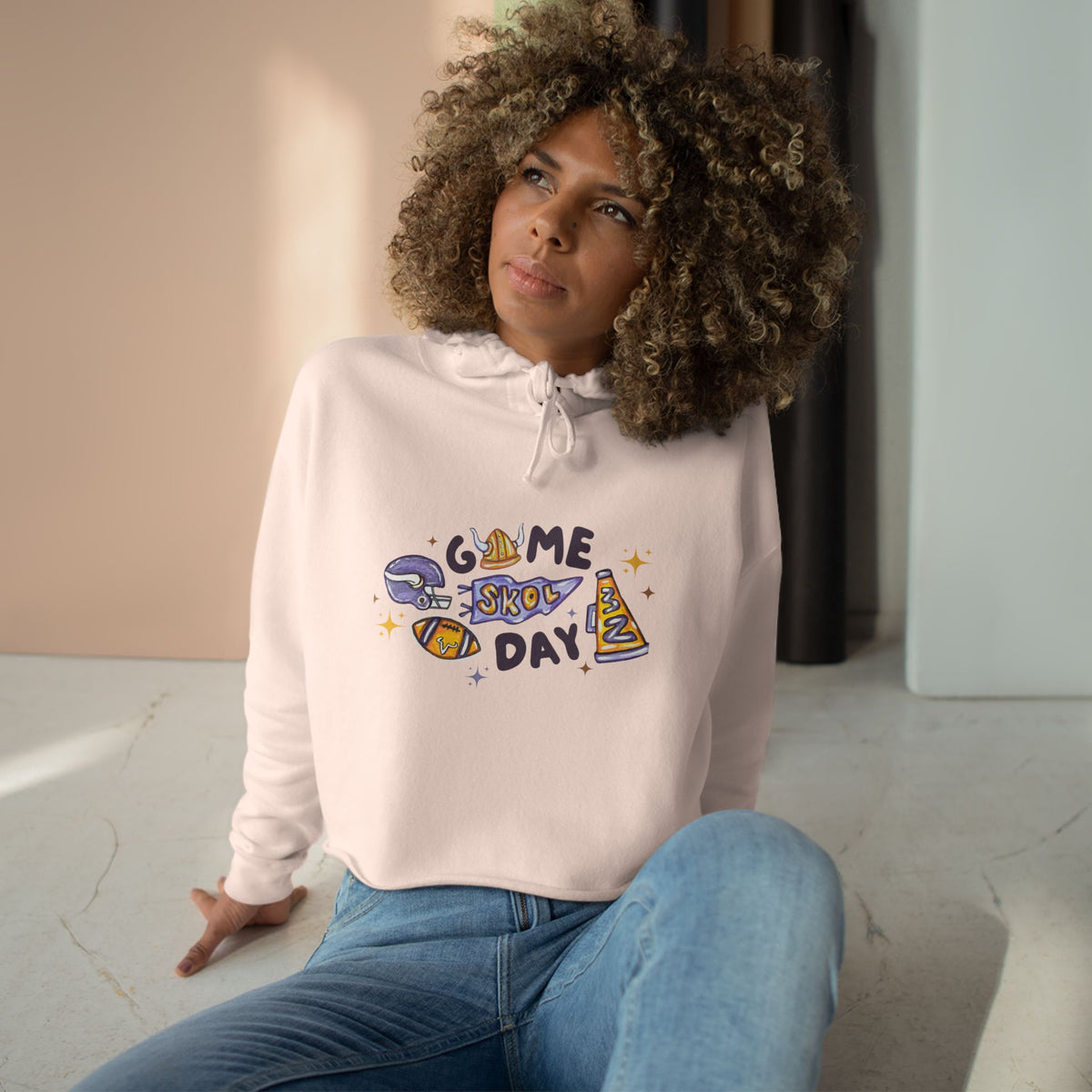 Game Day School Spirit Crop Hoodie
