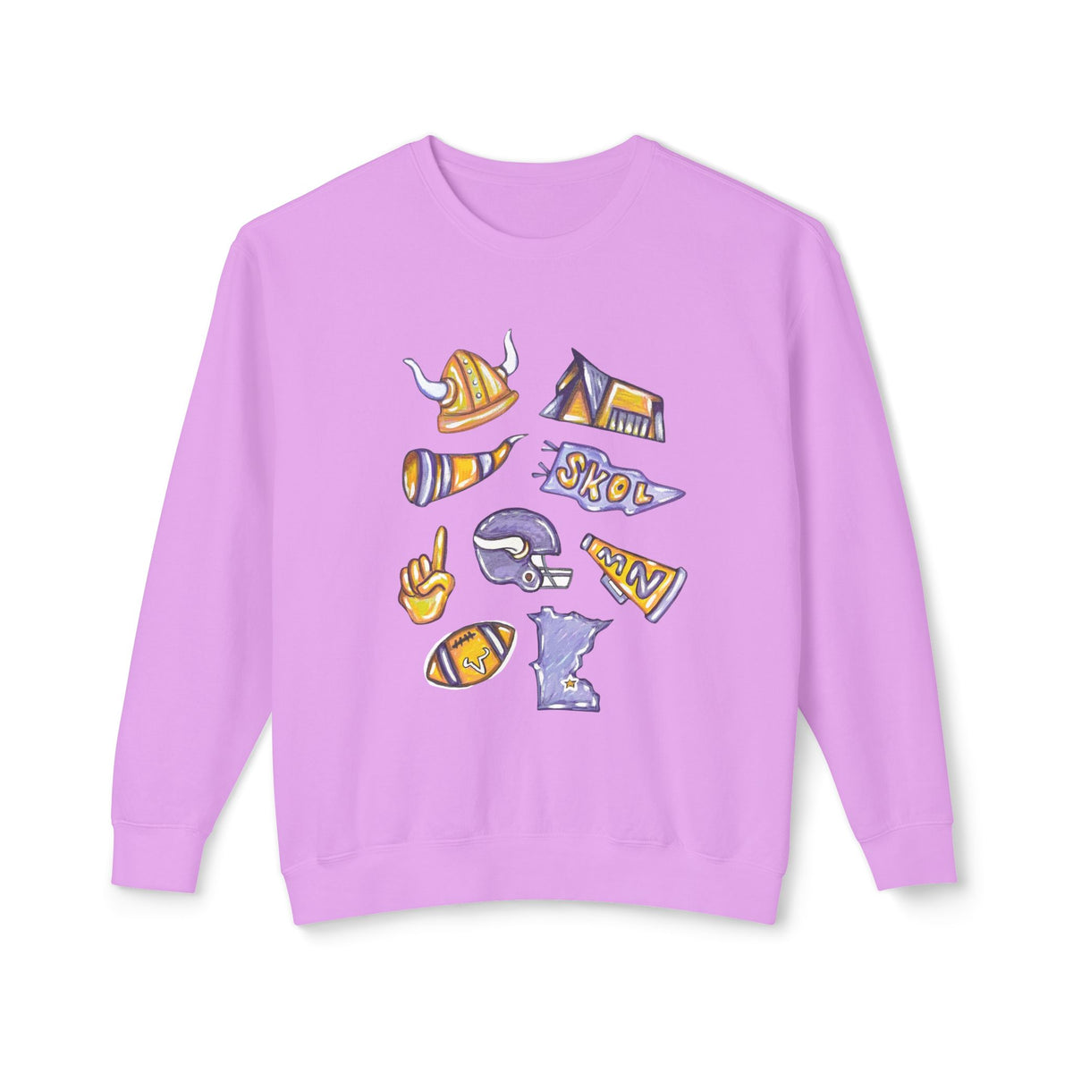Vikings Football Lightweight Crewneck Sweatshirt