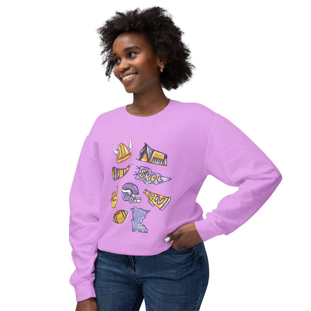 Vikings Football Lightweight Crewneck Sweatshirt