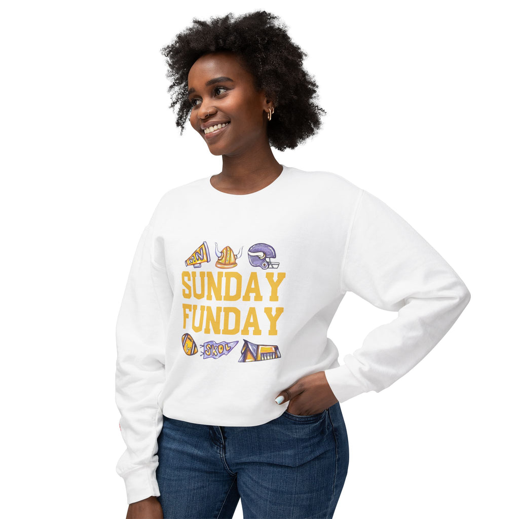 Sunday Funday Vikings Edition Lightweight Crewneck Sweatshirt