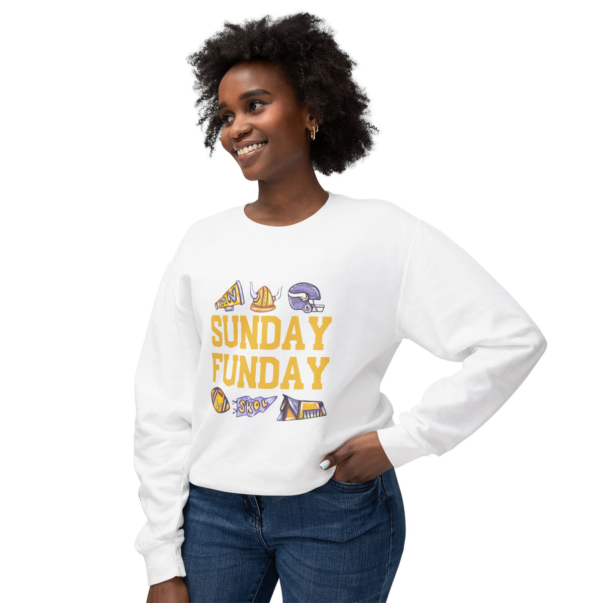 Sunday Funday Vikings Edition Lightweight Crewneck Sweatshirt