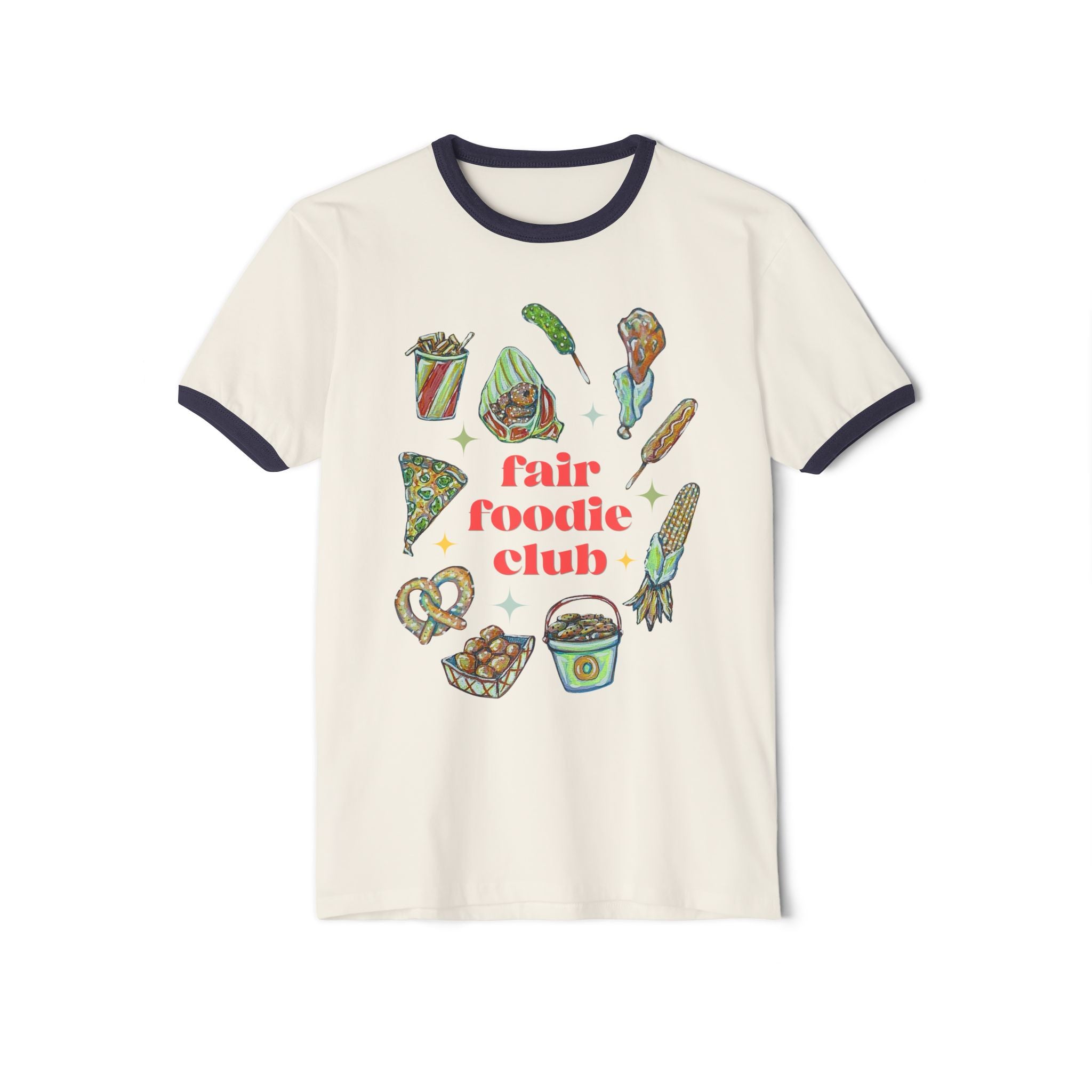 Fair Foodie Club T-Shirt | Food Icons Ringer Tee