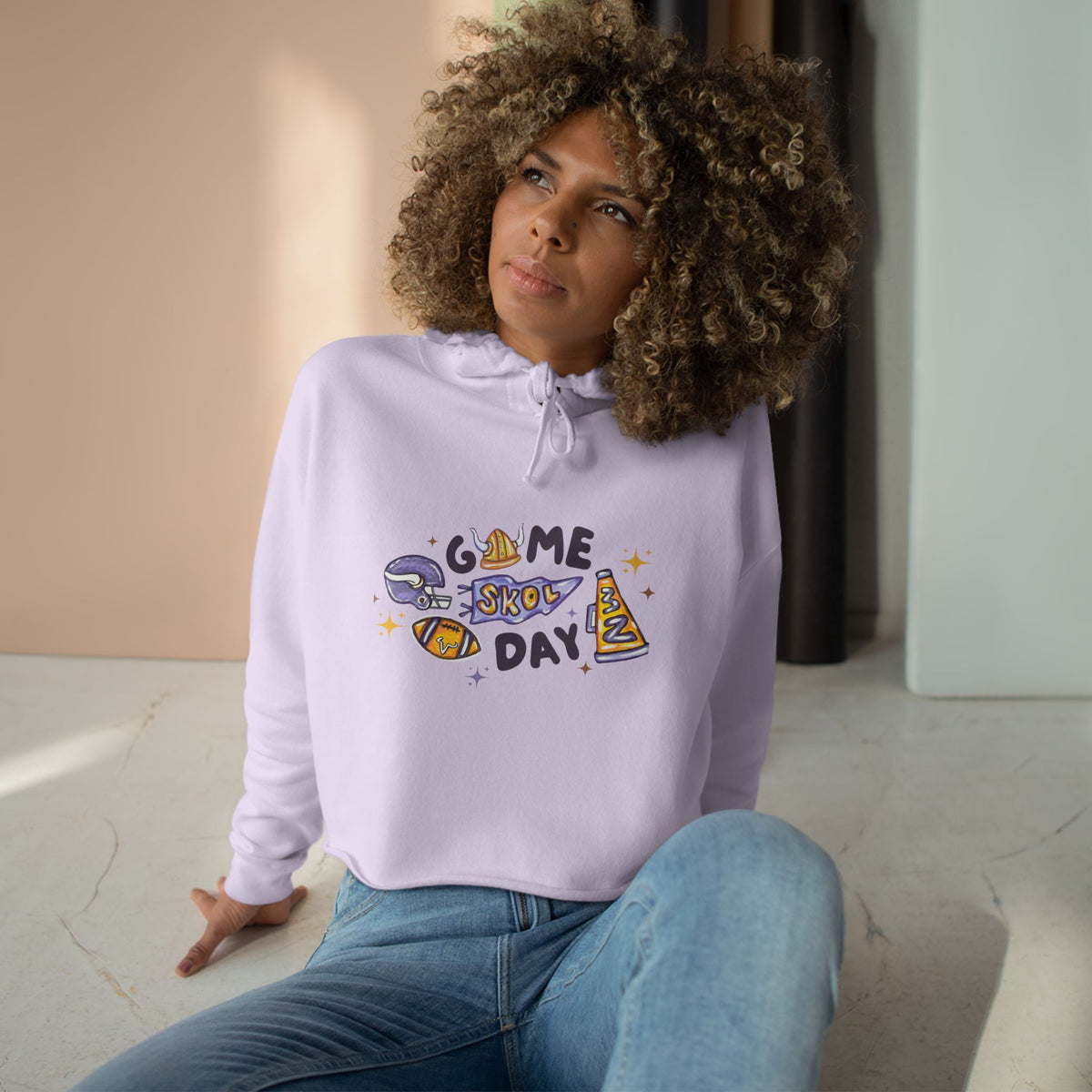 Game Day School Spirit Crop Hoodie