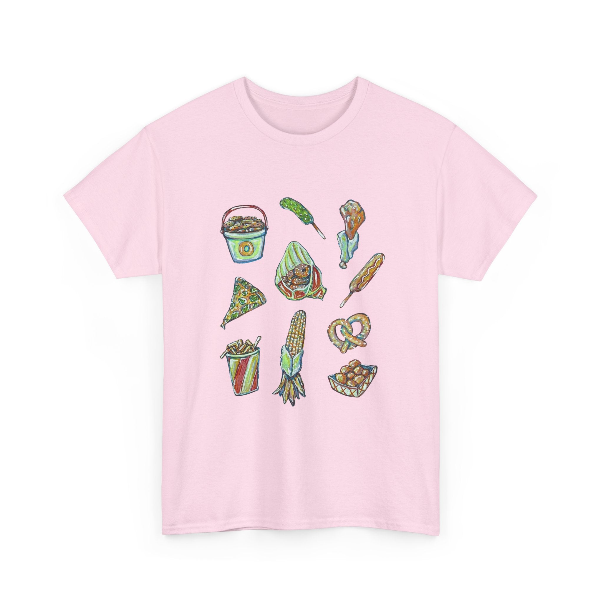Korean Street Food Icons T-Shirt | Kimbap Tteokbokki Mandu Pretzel Corn Dog