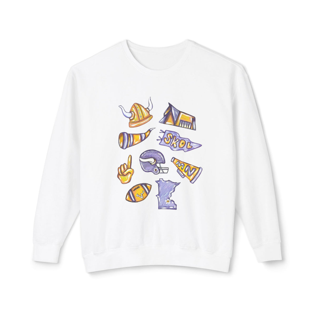 Vikings Football Lightweight Crewneck Sweatshirt