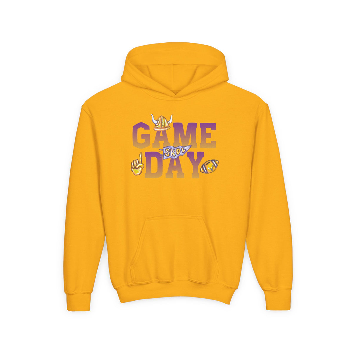 Game Day Youth Hoodie — Kids Football Spirit Pullover ("GAME DAY")