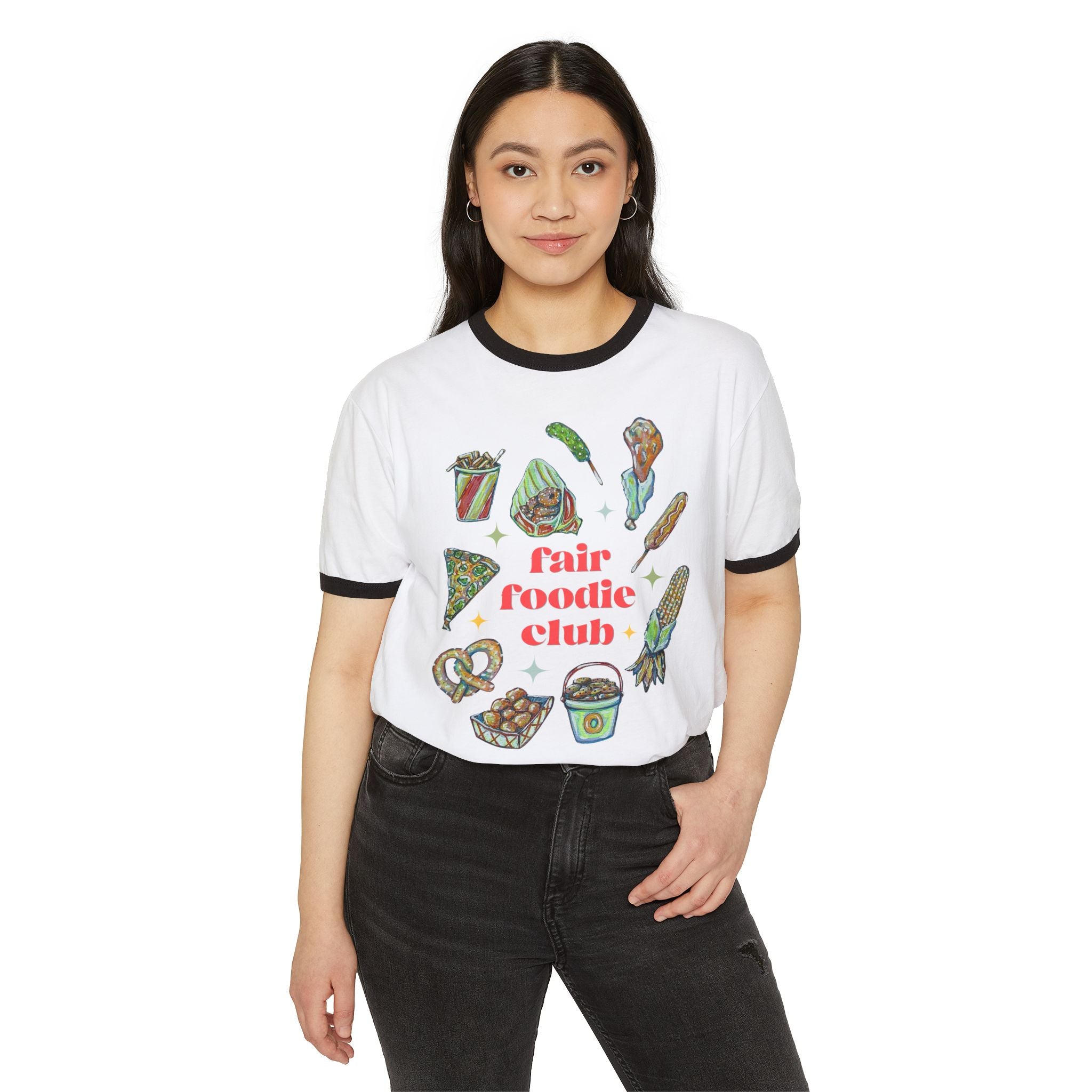 Fair Foodie Club T-Shirt | Food Icons Ringer Tee