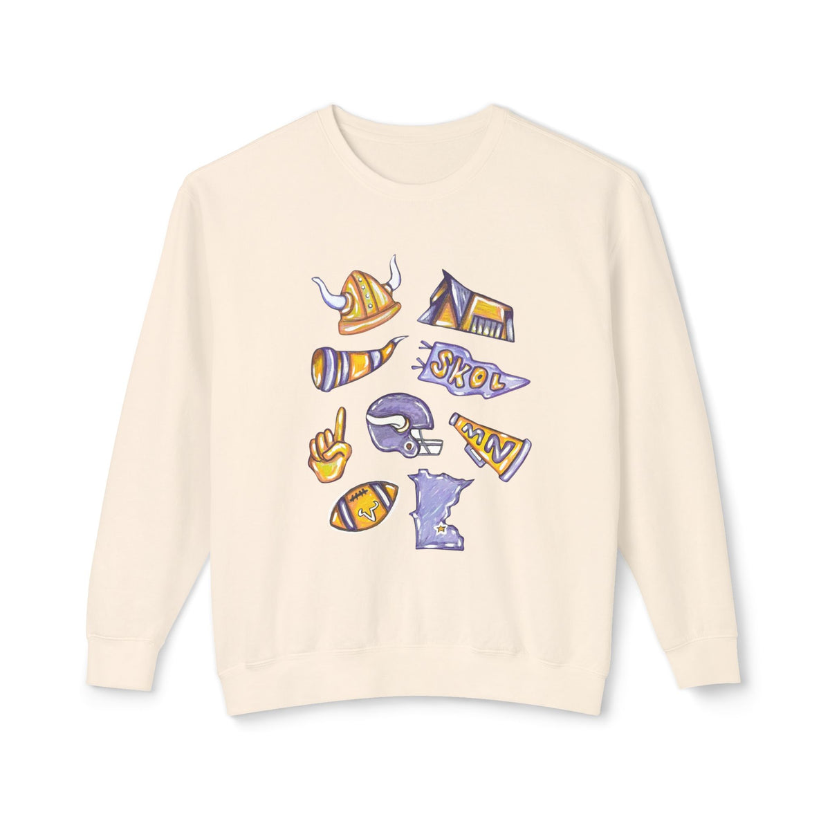 Vikings Football Lightweight Crewneck Sweatshirt