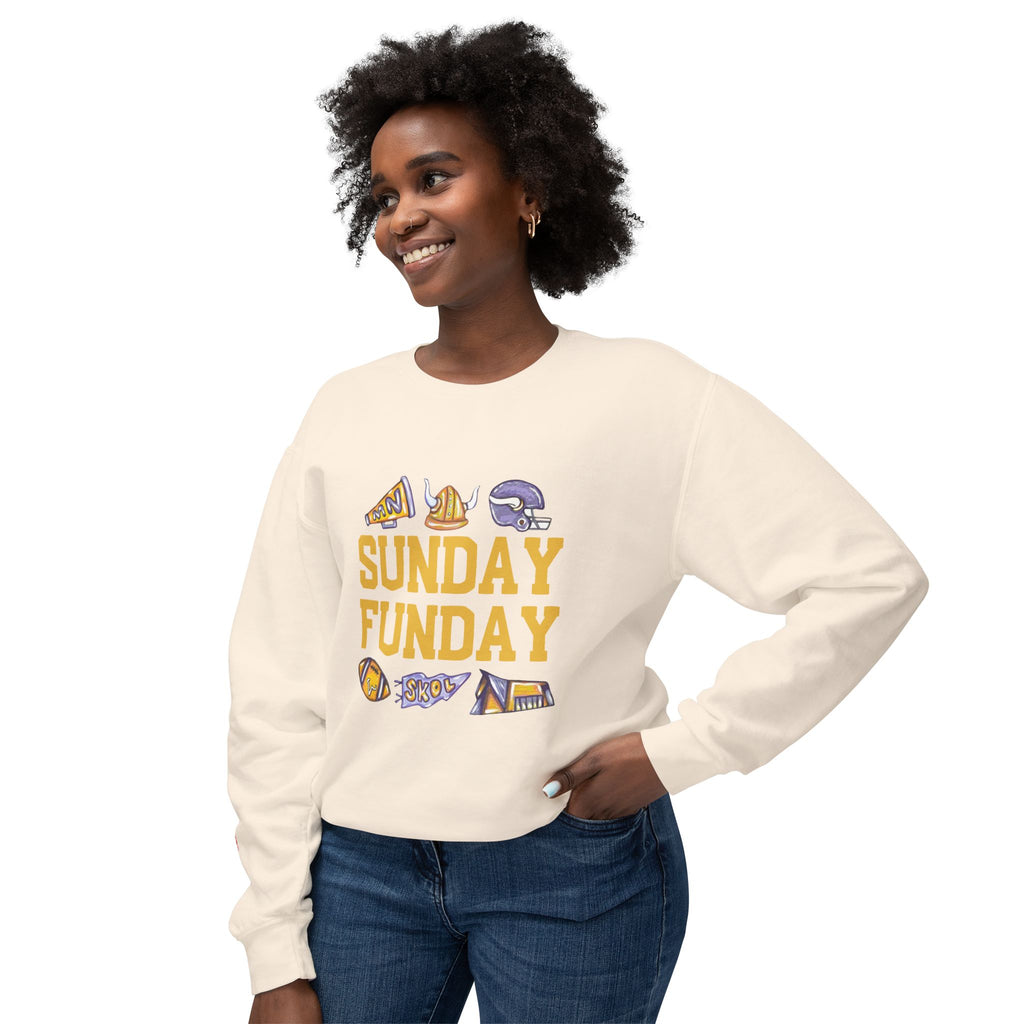 Sunday Funday Vikings Edition Lightweight Crewneck Sweatshirt