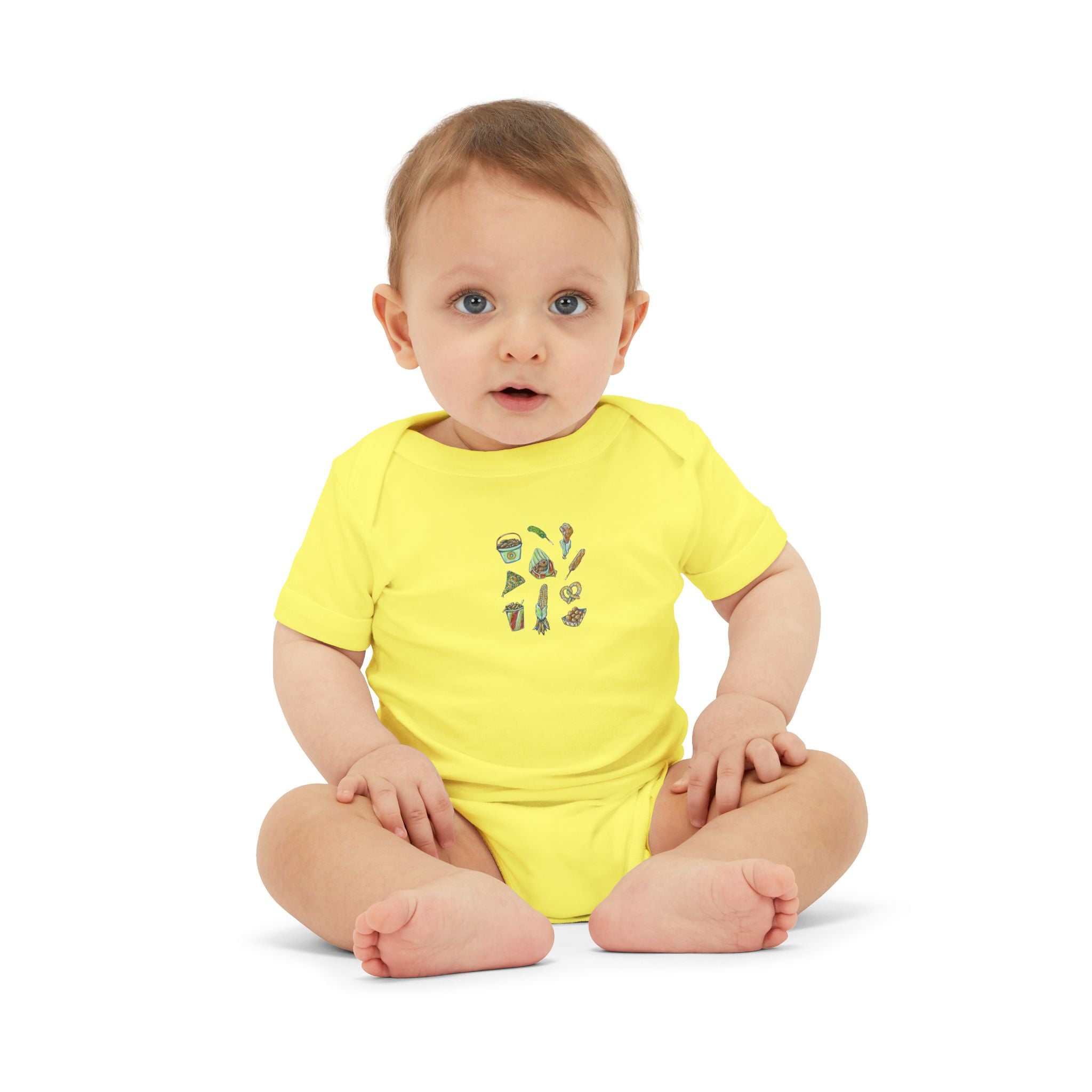 Mini Garden Veggies Infant One Piece | baby bodysuit with produce illustrations