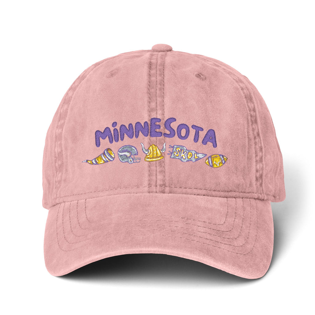 Minnesota Vikings Women's Pigment-Dyed Cap with Fashion Undervisor (Embroidery)