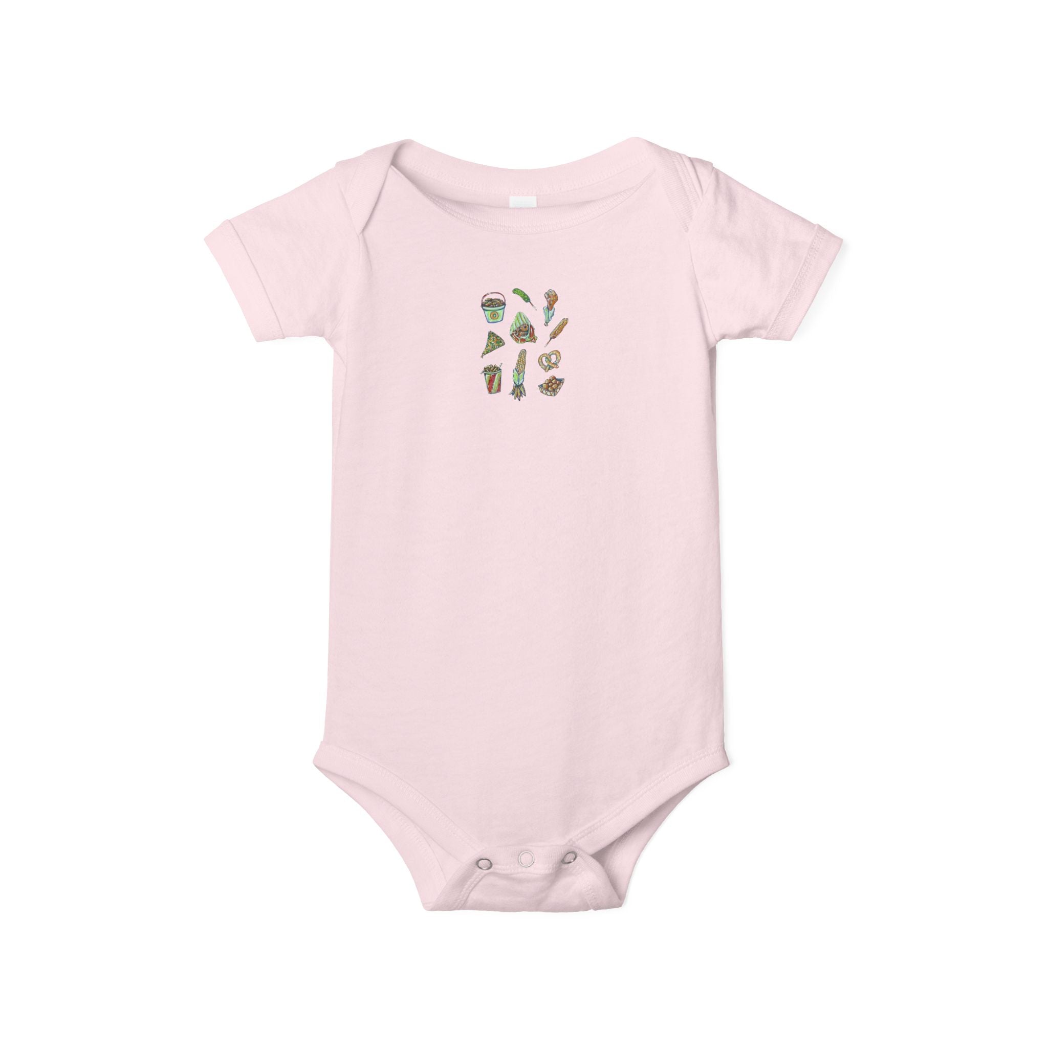 Mini Garden Veggies Infant One Piece | baby bodysuit with produce illustrations
