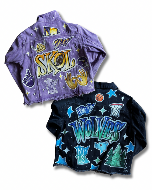 Custom MN Timberwolves Painted Jacket